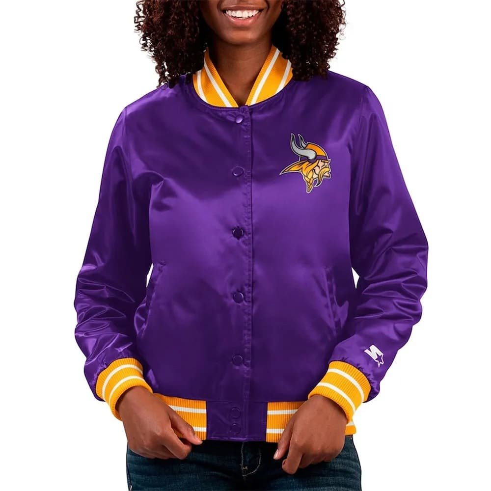 Minnesota Vikings Full Count Purple Satin Jacket