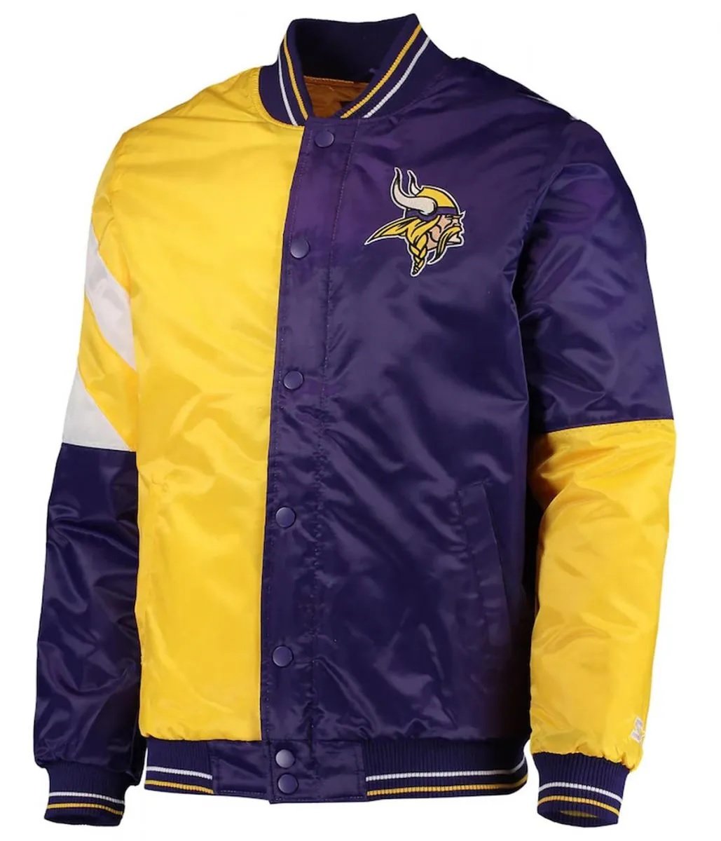 Minnesota Vikings Leader Yellow and Purple Jacket