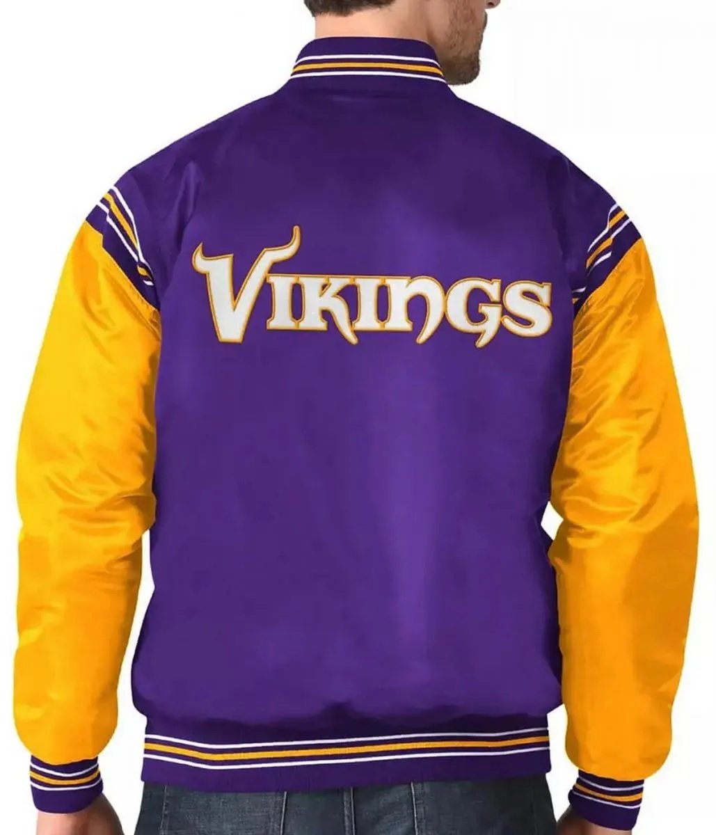 Minnesota Vikings Starter Satin Purple and Yellow Jacket