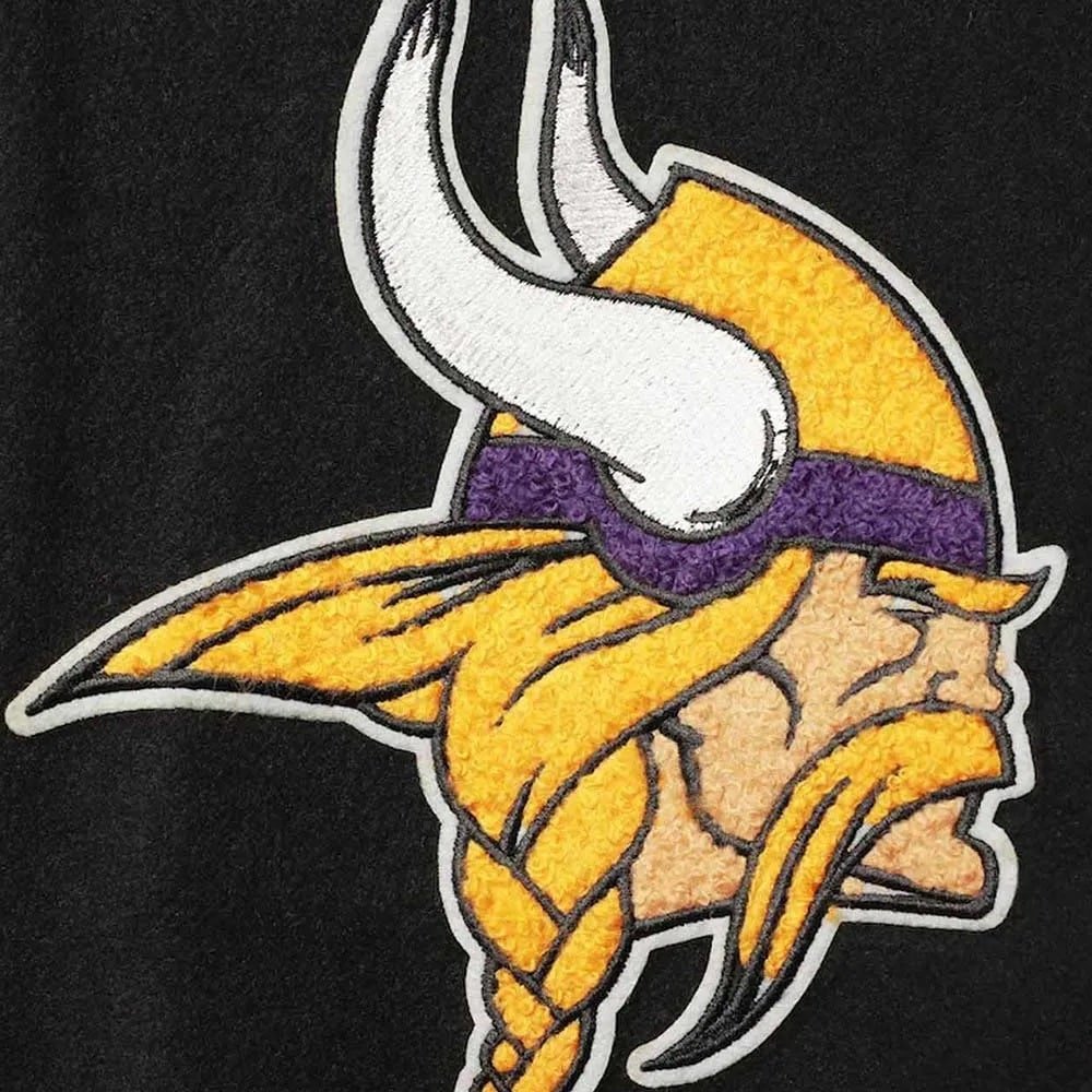 Minnesota Vikings Varsity Black and White Jacket