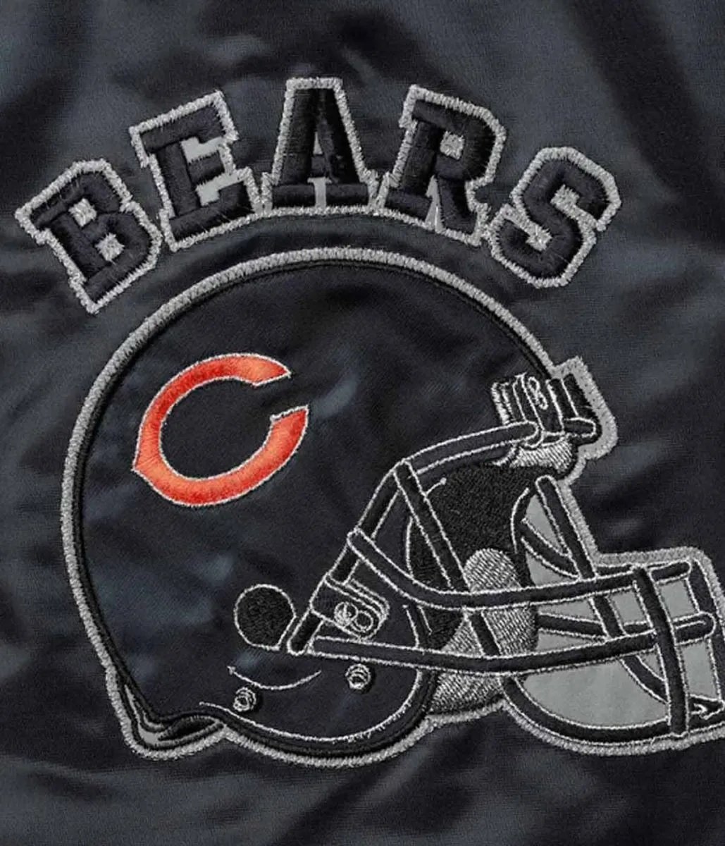Navy Orange Chicago Bears Locker Room Throwback Satin Jacket