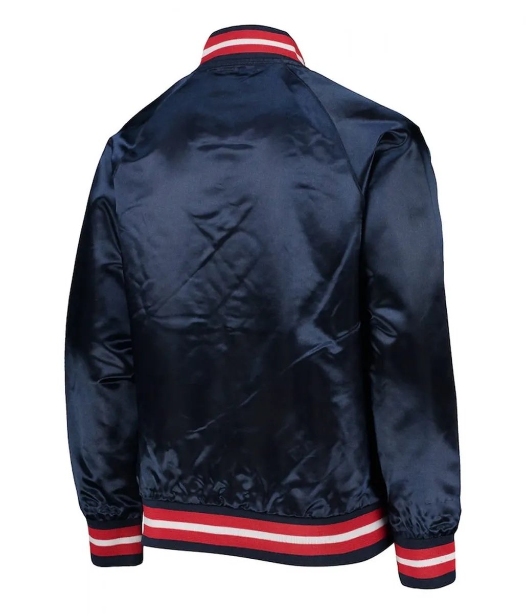 New England Patriots Raglan Full-Snap Satin Jacket