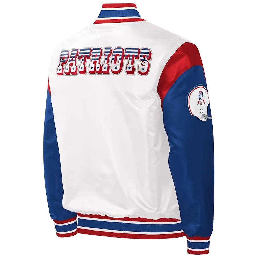 New England Patriots Shutout Throwback Red Satin Jacket