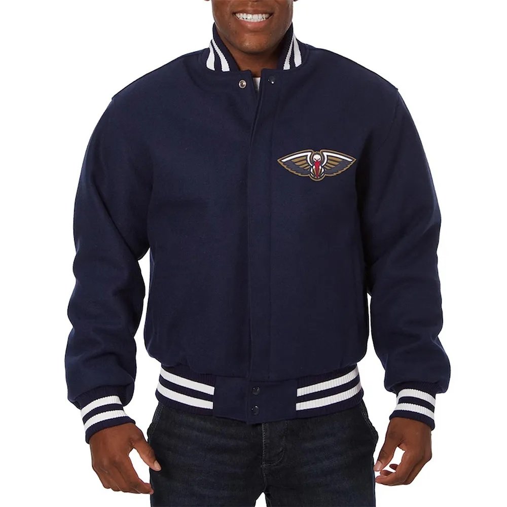 New Orleans Pelicans Navy Varsity Wool Jacket