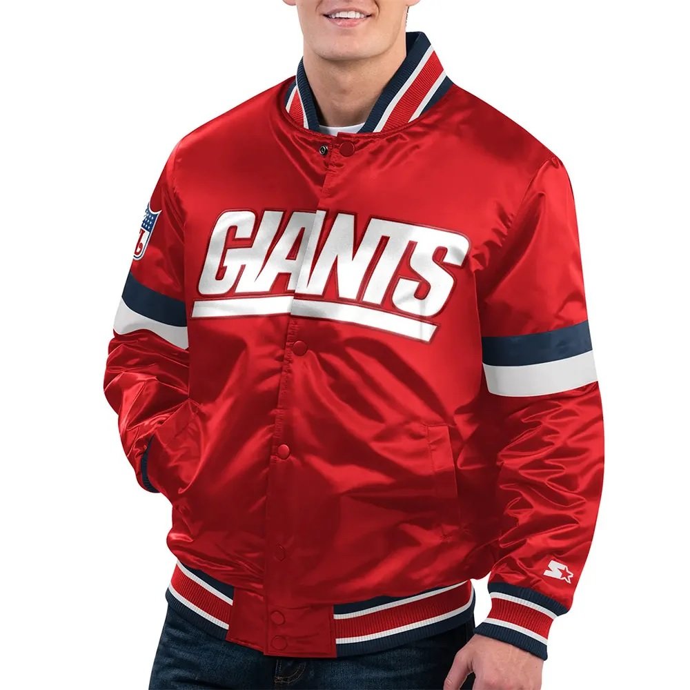 New York Giants Home Game Red Satin Jacket