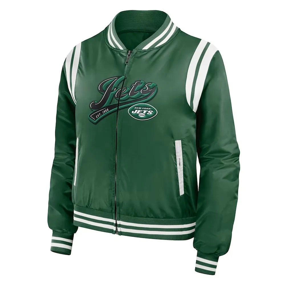 New York Jets Green Bomber Full-Zip Jacket