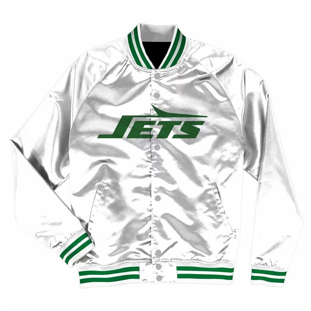 New York Jets White Satin Jacket