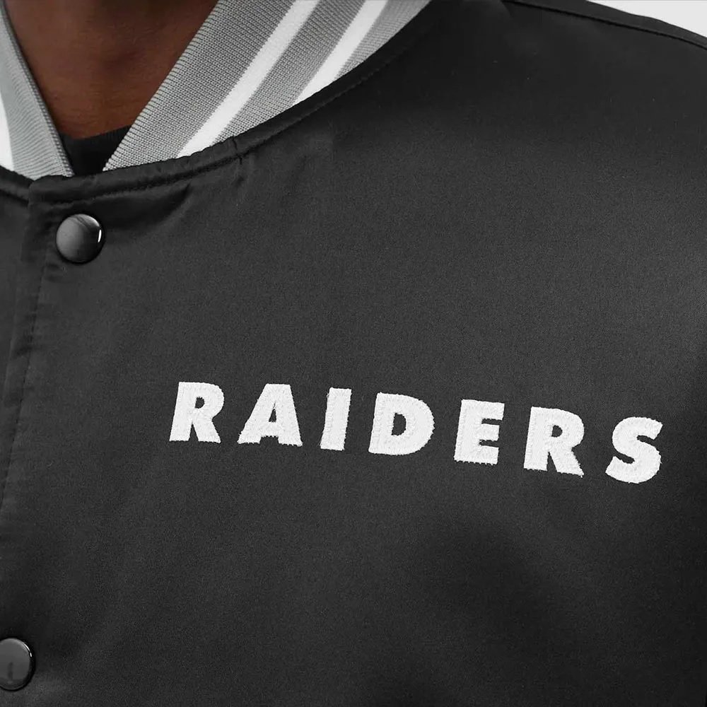 Oakland Raiders Heavyweight Black Satin Jacket