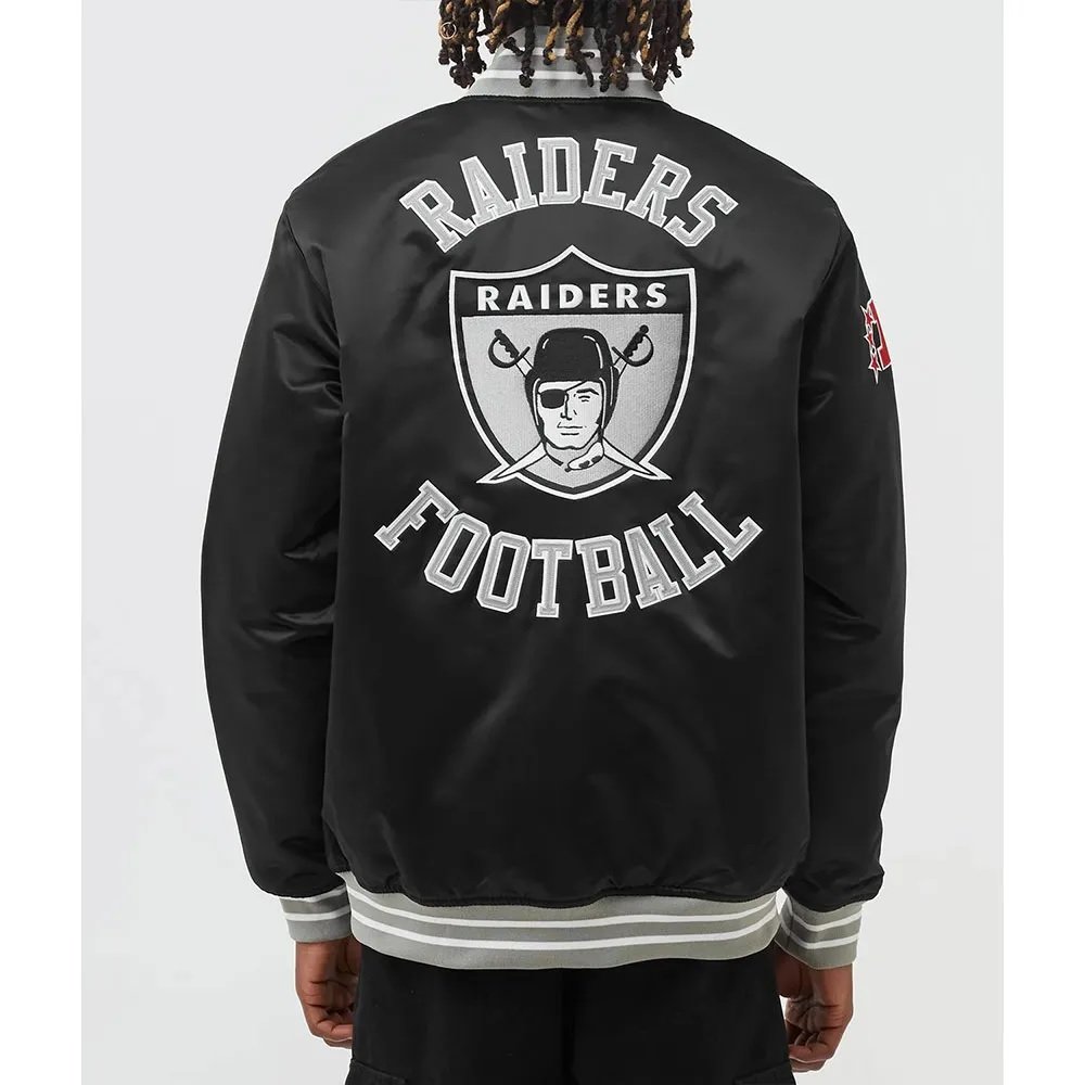 Oakland Raiders Heavyweight Black Satin Jacket