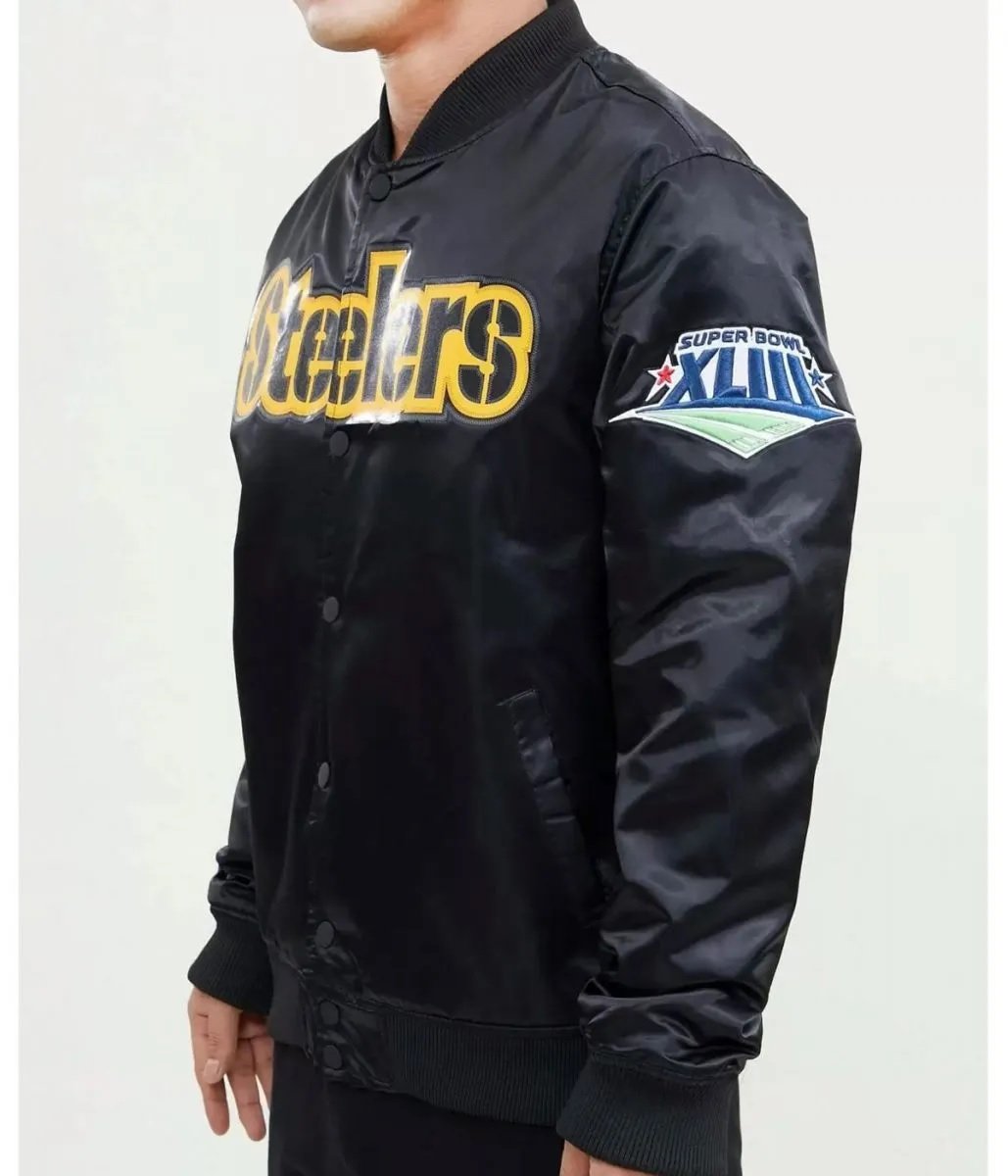 Pittsburgh Steelers NFL Black Satin Jacket