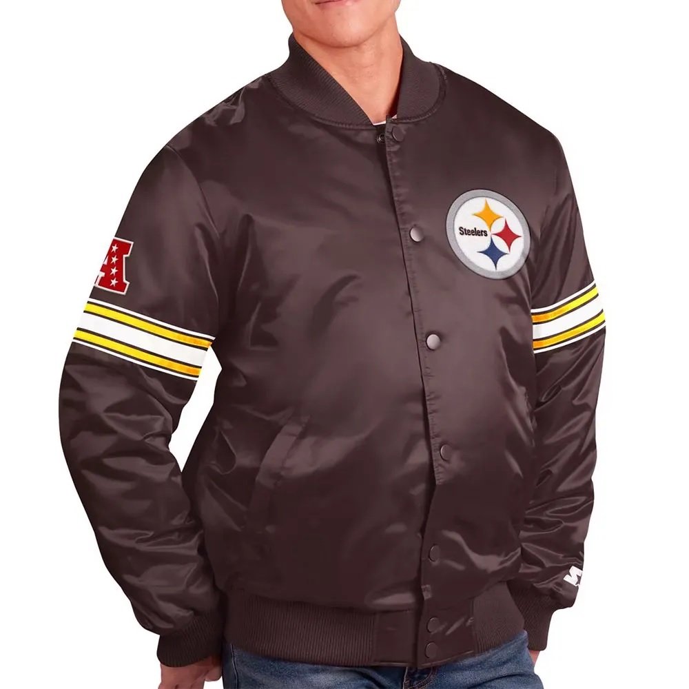 Pittsburgh Steelers Pick and Roll Satin Jacket