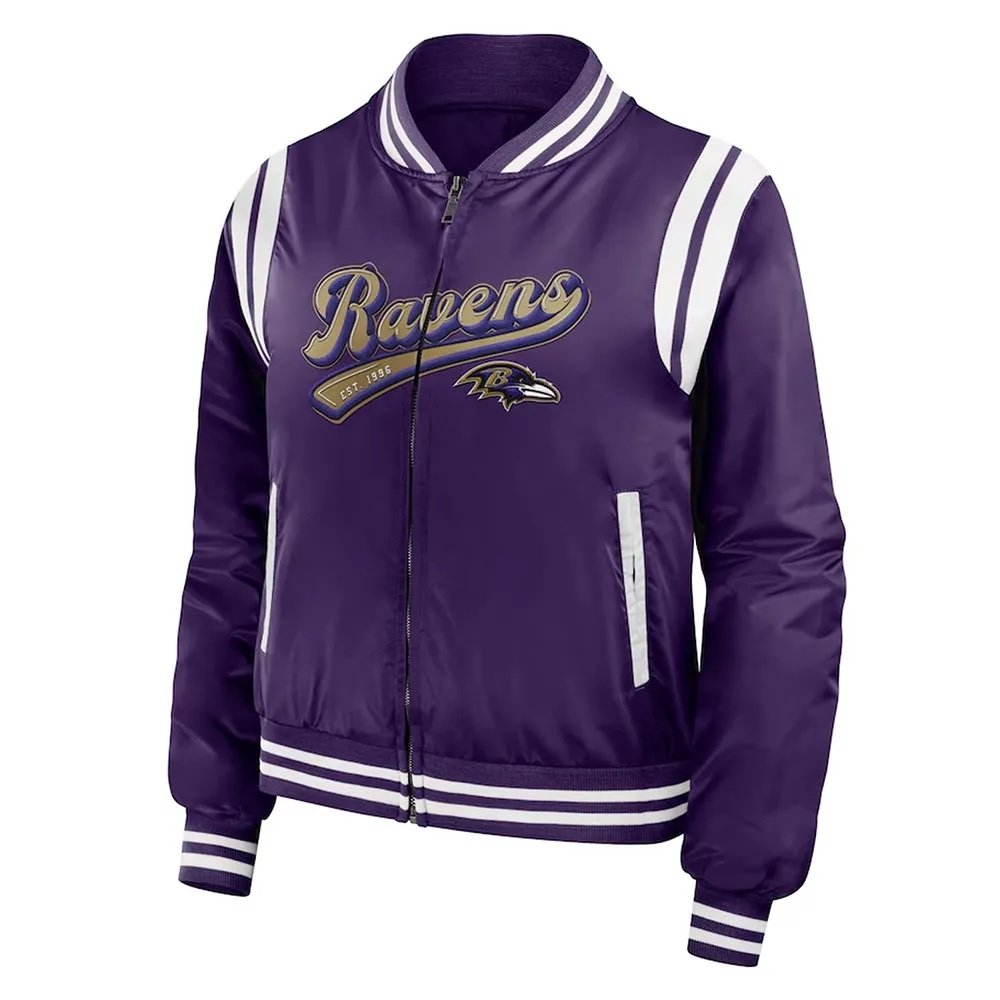 Purple Baltimore Ravens Bomber Full-Zip Jacket