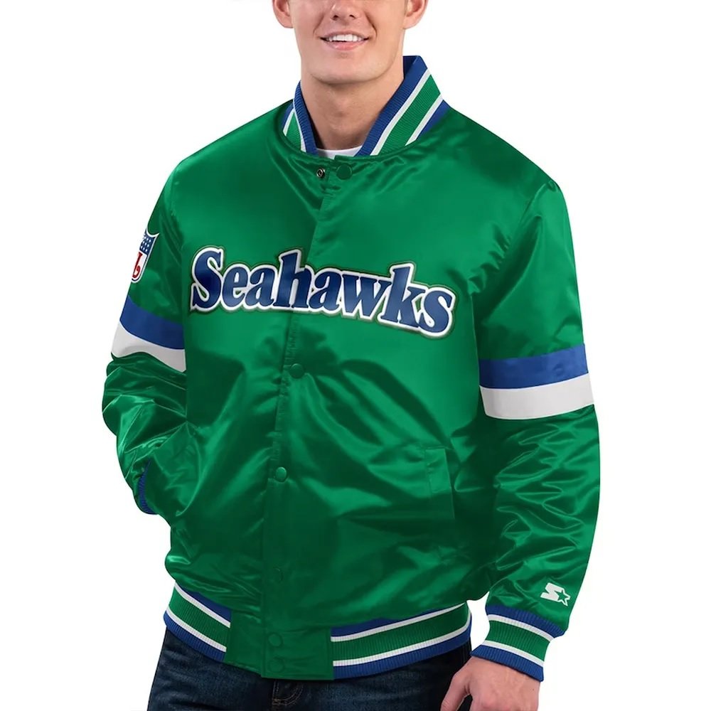 Seattle Seahawks Gridiron Classics Home Game Green Satin Jacket