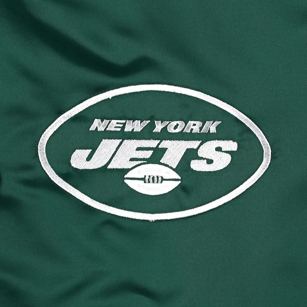 Starter NY Jets Green and Black Satin Jacket