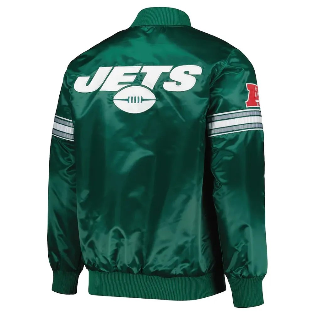 Starter NY Jets Green and Black Satin Jacket
