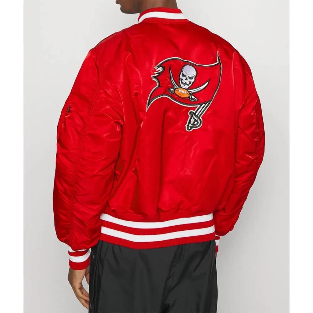 Tampa Bay Buccaneers Bomber Red Satin MA-1 Jacket