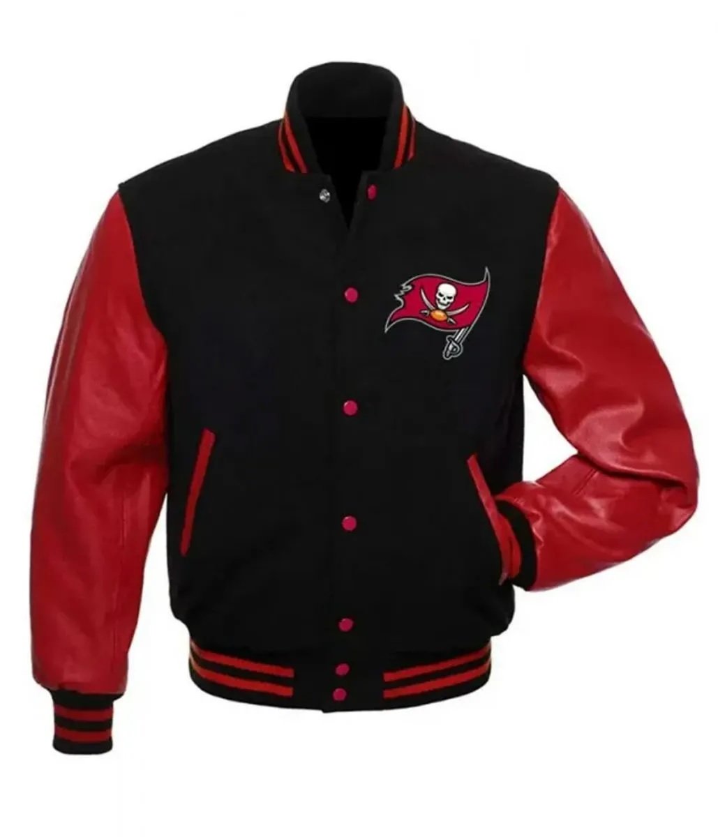 Tampa Bay Buccaneers Letterman Red and Black Jacket