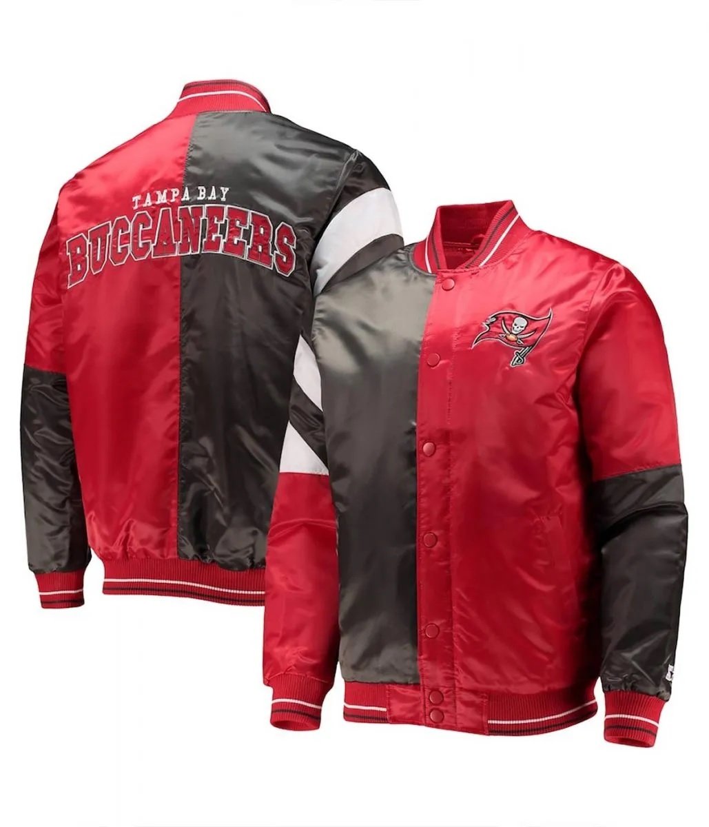 Tampa Bay Buccaneers Red and Black Full-Snap Jacket