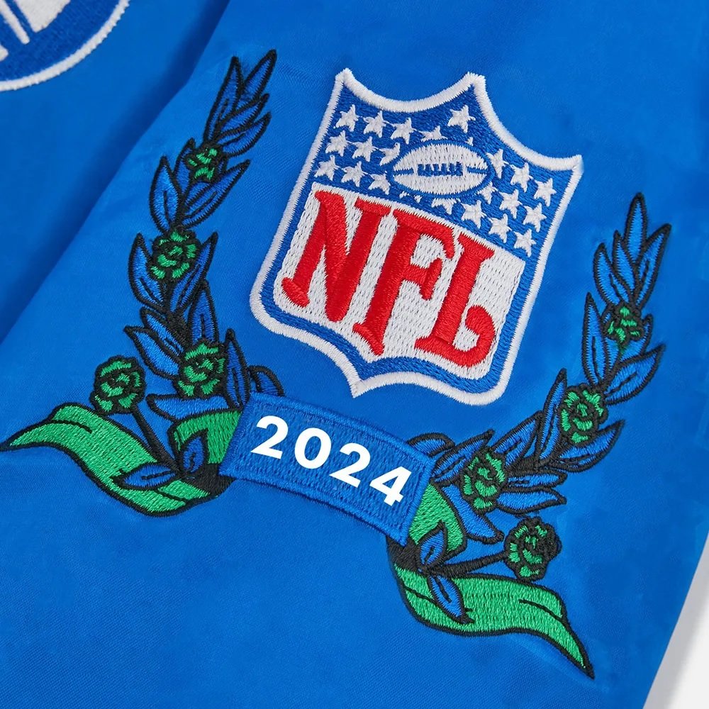 ATO Tennessee Titans Bomber Blue Satin Jacket