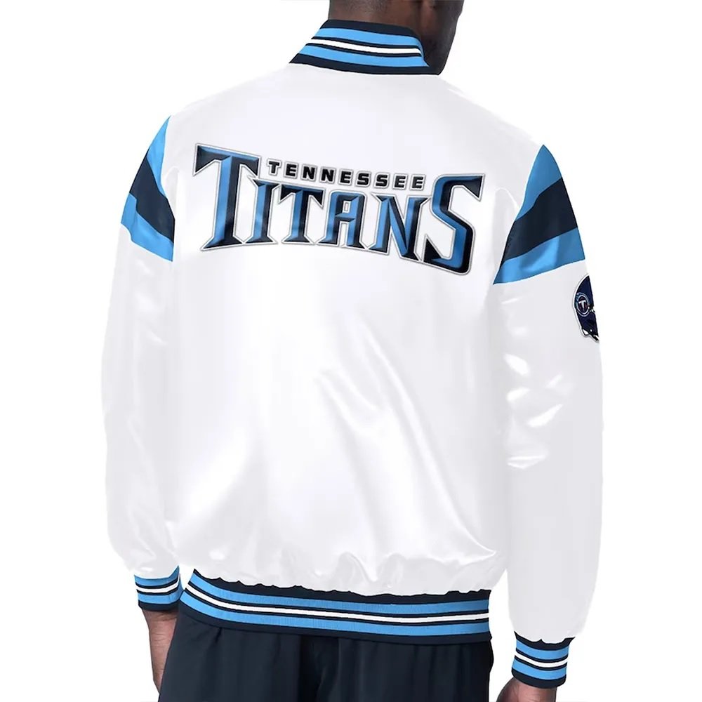 Tennessee Titans Midweight White Satin Jacket