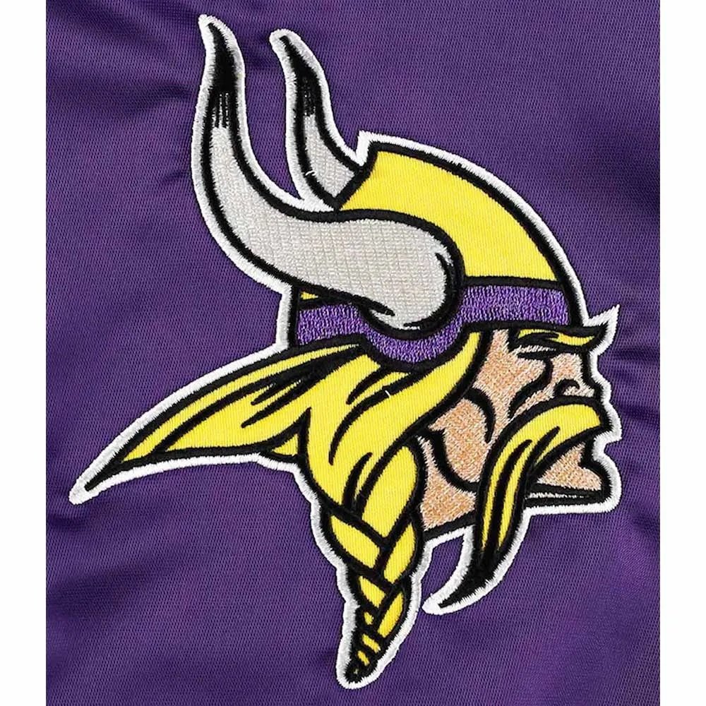 The Pick and Roll Minnesota Vikings Purple Satin Jacket