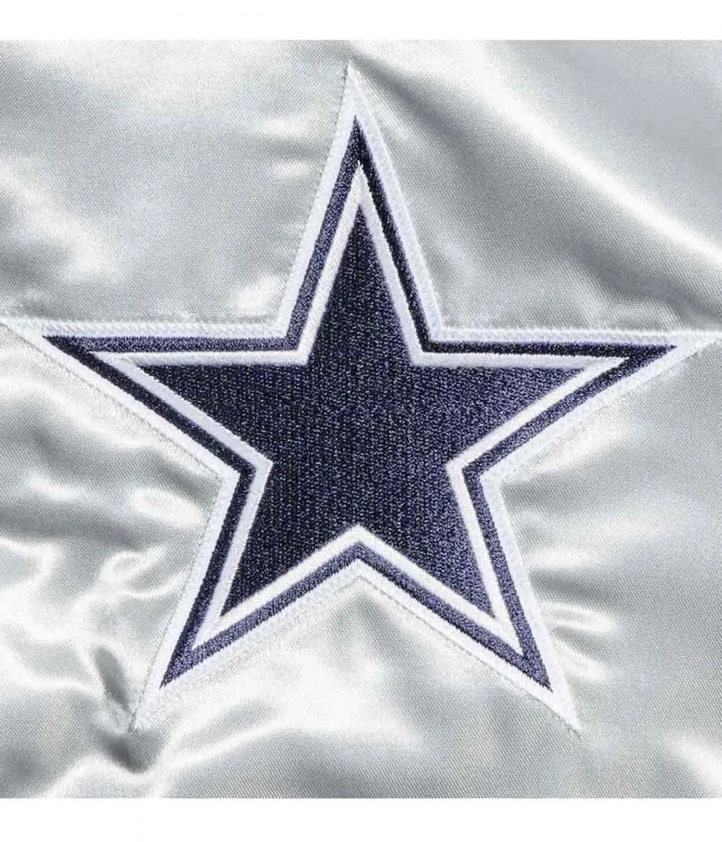 Dallas Cowboys Silver Satin Jacket