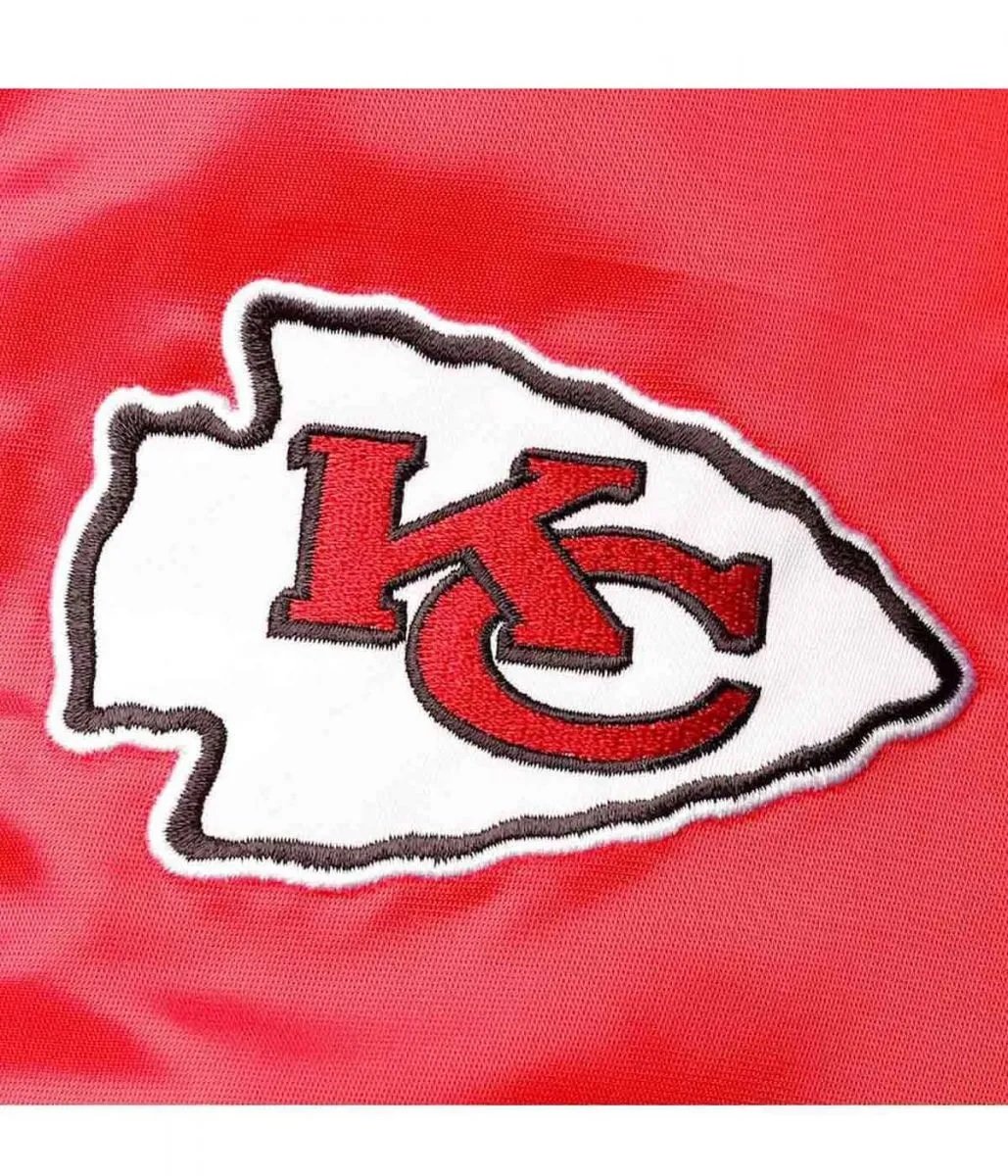 Varsity Kansas City Chiefs Red and Yellow Satin Jacket