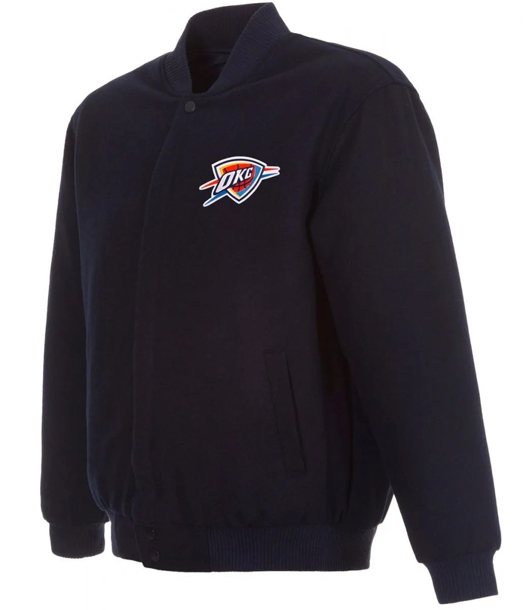 Varsity Oklahoma City Thunder Navy Blue Wool Jacket