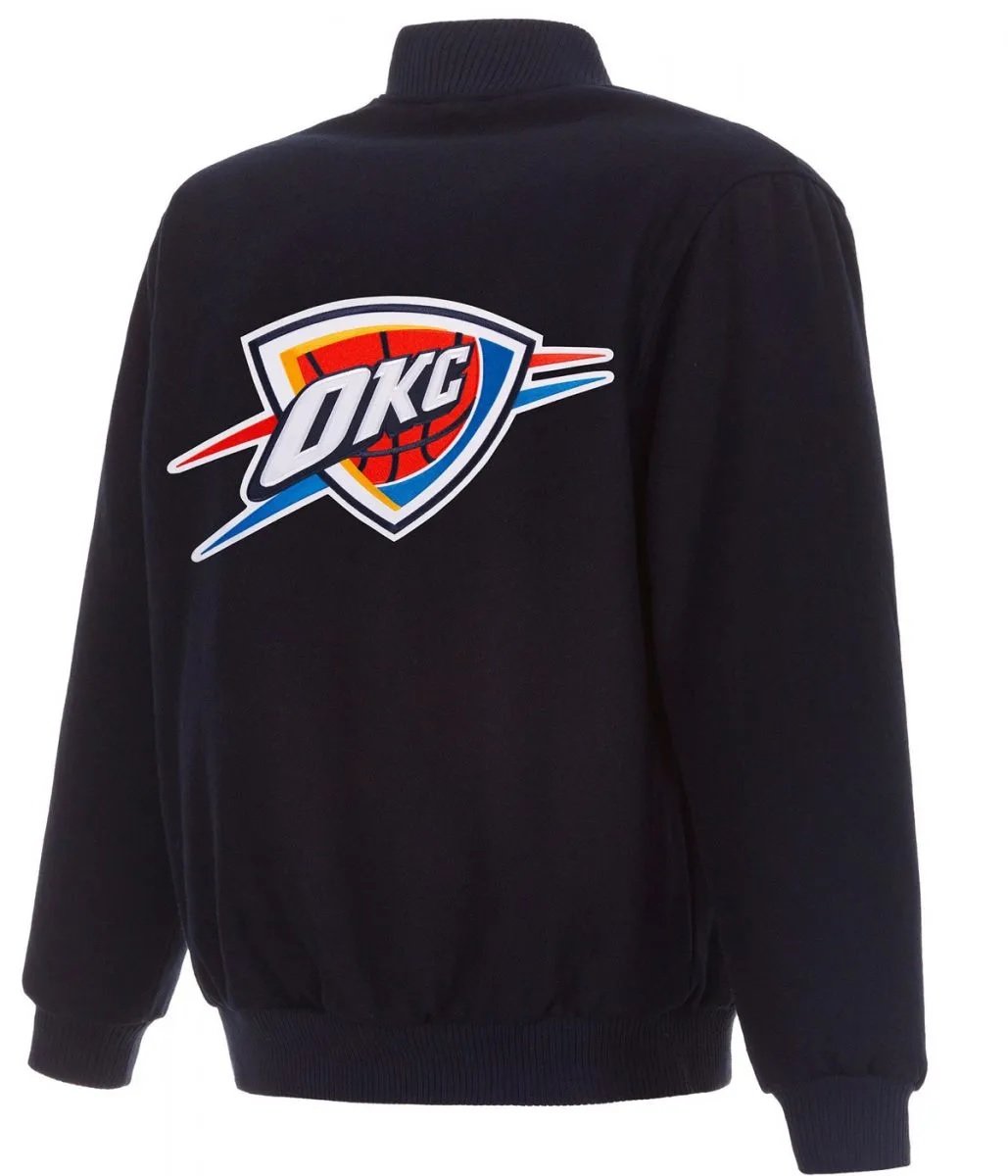 Varsity Oklahoma City Thunder Navy Blue Wool Jacket