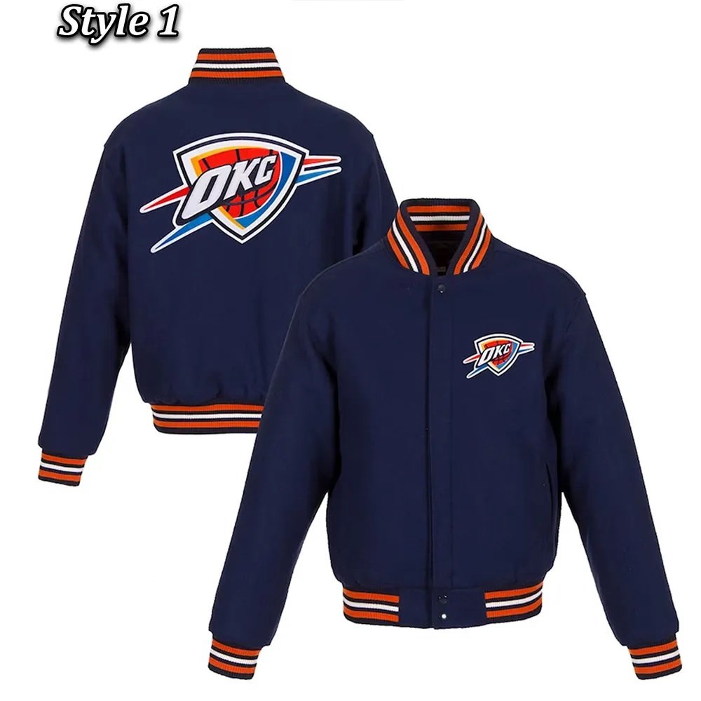 Varsity Oklahoma City Thunder Navy Wool Jacket