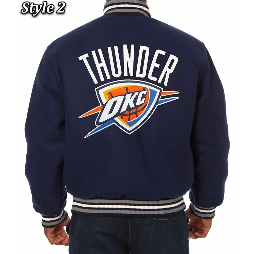 Varsity Oklahoma City Thunder Navy Wool Jacket