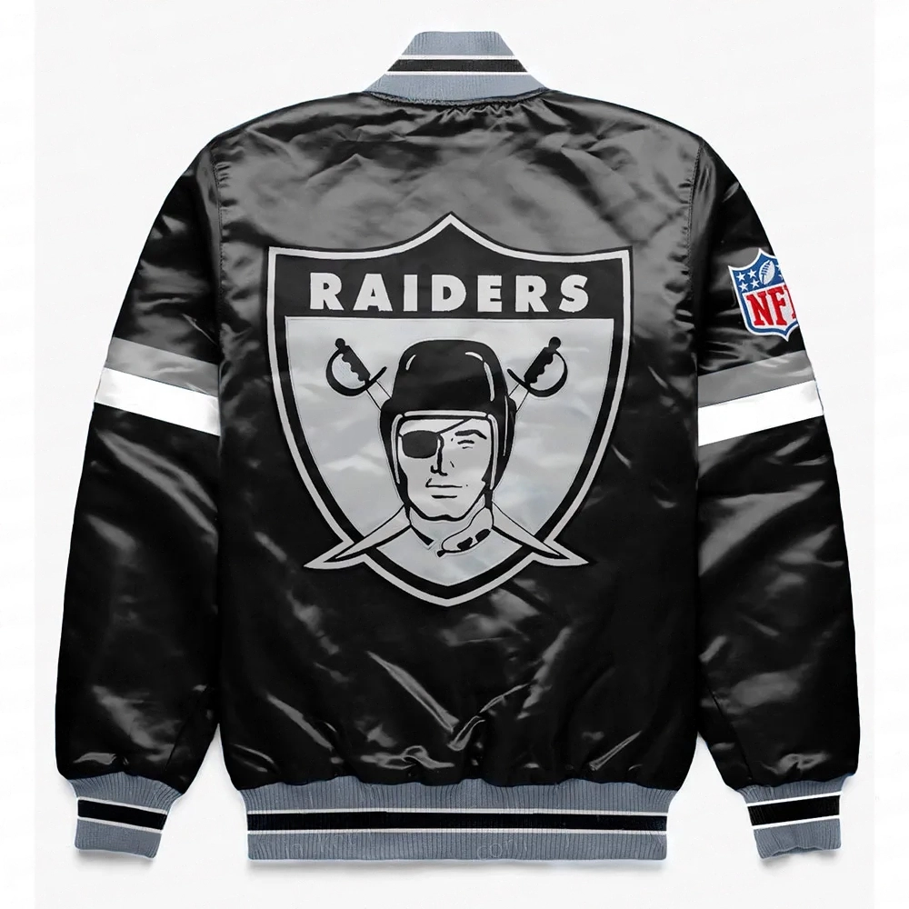 Las Vegas Raiders Home Game Black Satin Jacket