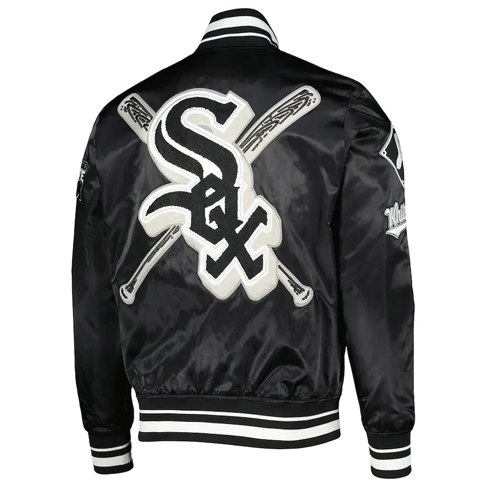 Mash Up Chicago White Sox Black Satin Jacket