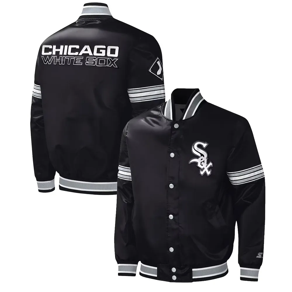 Black Chicago White Sox Midfield Satin Jacket
