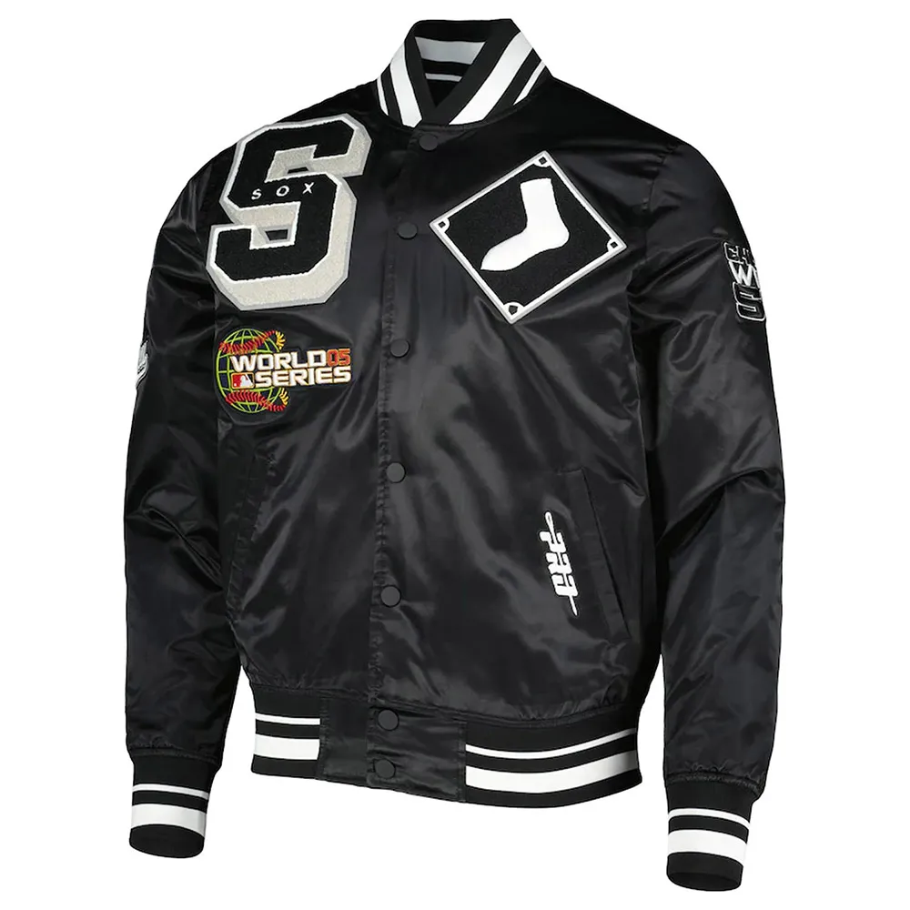 Mash Up Chicago White Sox Black Satin Jacket