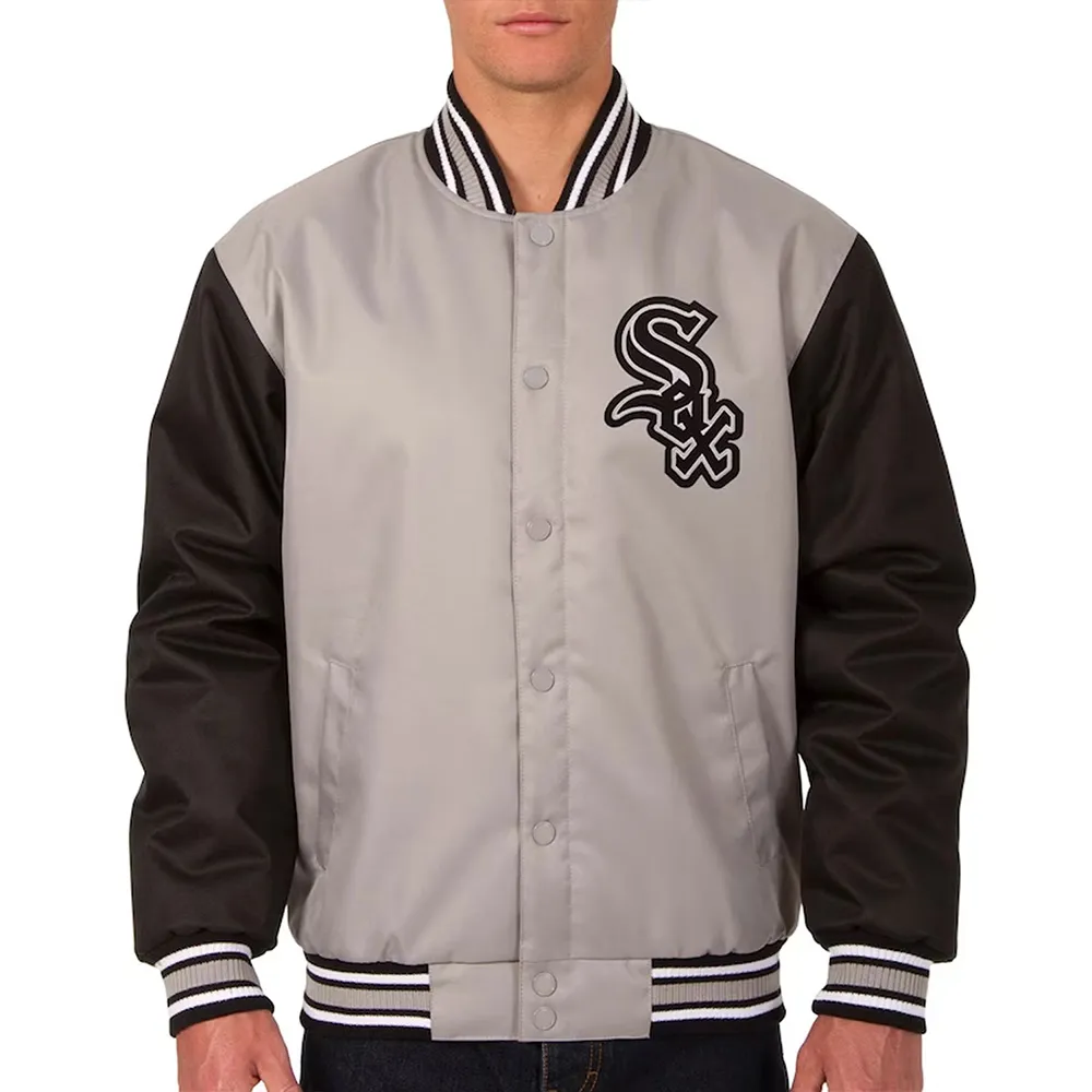 Gray/Black Chicago White Sox Poly Twill Jacket